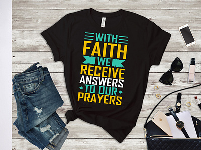 With faith we receive T shirt design branding graphic design minimal t shirt