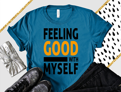 Feeling goodwith my self T shirt design animal branding cloth dog fashion graphic design illustration logo woman