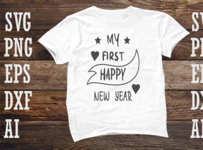 Svg design, My first Happy new year love makes a family svg