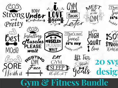 Gym Fitness svg bundle