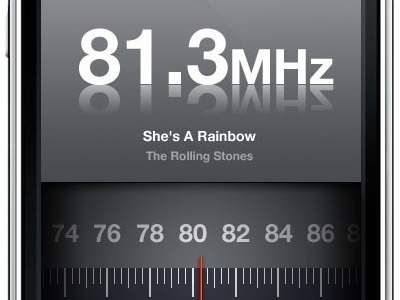 iPhone radio app app gray interface iphone radio ui