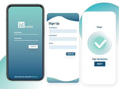 Menu Login and Sign Up interfacedesign login screen mobile design sign up uidesign ux ui walletapp