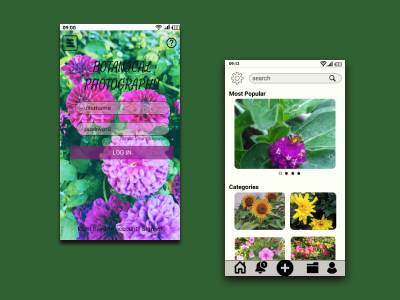 UI Design Botanical Photography