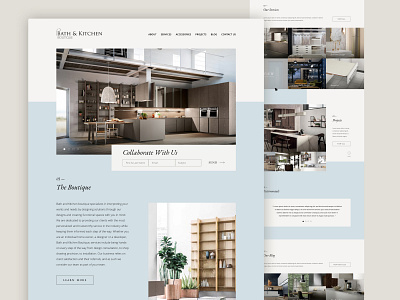Bath & Kitchen Boutique — Website Redesign architecture interior design minimal layout modern design modern website renovation website design