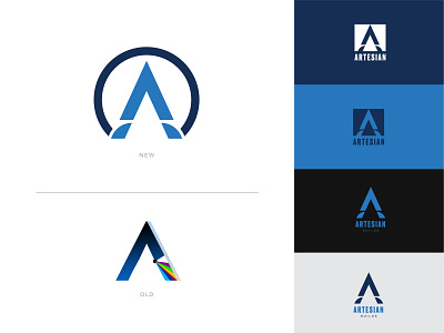 Artesian Logo Redesign a logo blue logo letter logo logo logo mark logo redesign logodesign logomark minimal logo tech tech logo
