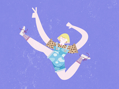 Girl Jumping — Illustration blonde woman cheetah pattern flat illustration girl illustration women