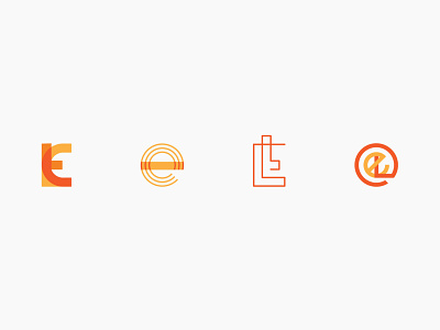 E L Initials — Logo Variations branding color blocking flat design flat illustration illustrator initials initials logo linework logo logotype modern logo orange logo vector