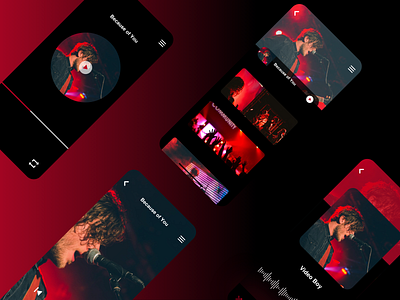 music player design music player red ui