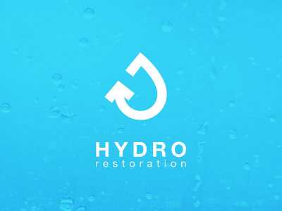 Hydro Restoration logo blue cleaning hydro logo mark restoration restore water