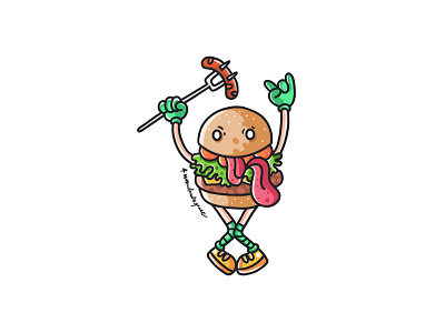 #6 Burger avatar design burger icon burger menu character design doodle illustration