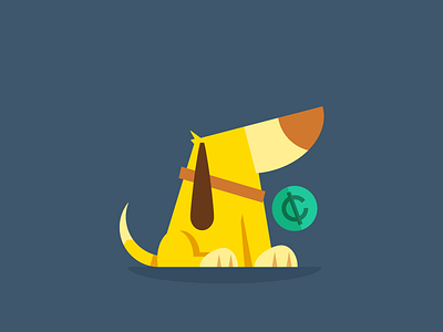 Coupon Follow Mascot animal brand character dog mascot yellow