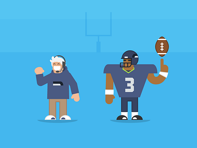 Seahawks football illustration nfl pete caroll playoffs russell wilson seahawks sports