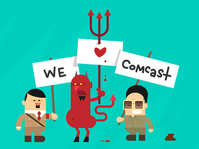 Comcast Fans characters dictators illustration vector
