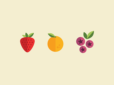 Fruit Flavors berry fruit health icon illustration natural orange organic strawberry