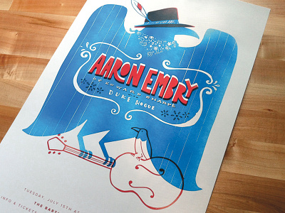 Aaron Embry Gig Poster bird concert gig hand illustration lettering music poster raven type