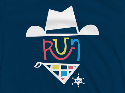 R 'n' R Marathon San Antonio character illustration kids lettering marathon print running tshirt