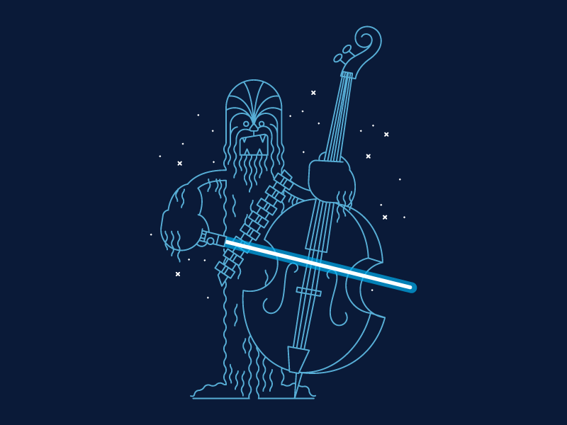 Star Wars Symphony chewy concert illustration monoweight music print star wars