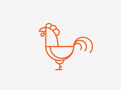 Rooster animal icon illustration monoweight print rooster tshirt