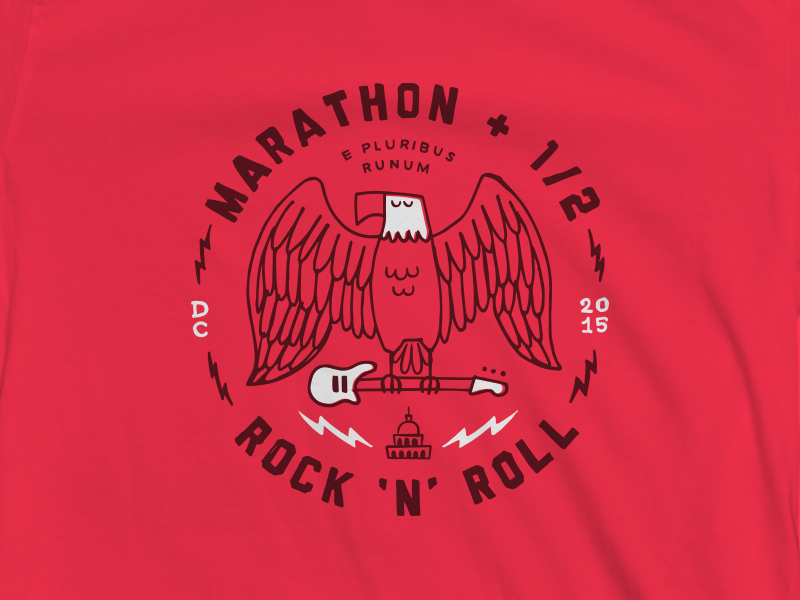 RnR DC badge crest dc eagle finisher illustration lettering marathon music print seal tshirt