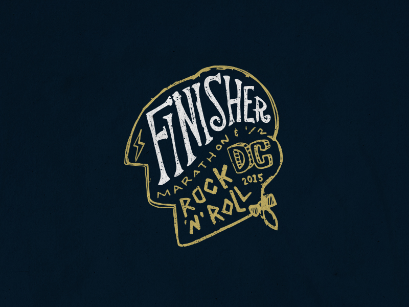 RnR DC dc finisher george hand illustration lettering marathon music print tshirt usa washington