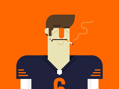 Smokin' Jay Cutler bears character editorial football icon illustration interceptions nfl smoking sports vector