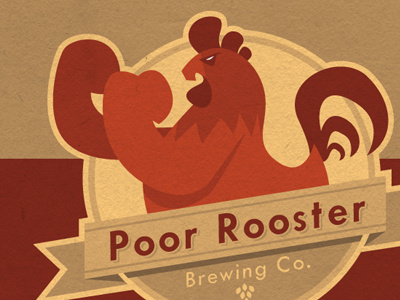 Poor Rooster Brewing Label beer brand branding cartoon character illustration label vector