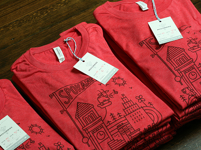 Spokane! Shirts apparel branding clothing illustration line monoweight print retail shirts spokane tags