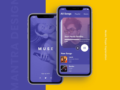 Music player UI app app design business design exploration groove interface ios mantra labs music music app ui uidesign uiux visual design