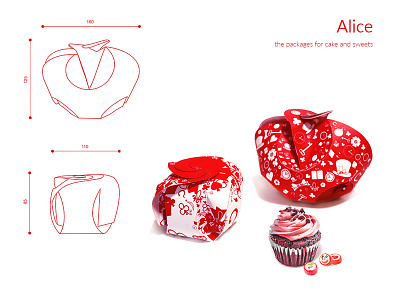 Packages for sweets and cake papercraft product design study case