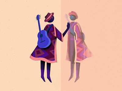 Sibblings animation art artwork character design characters colorful commission design guitar hat illustration mirror music music cover pattern sibbling