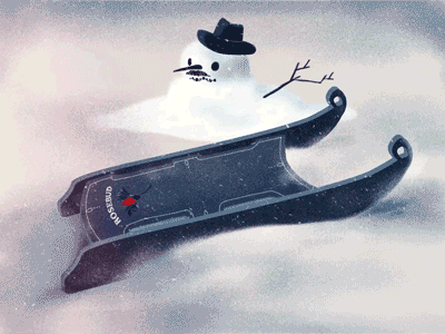 Rosebud art artwork characters citizenkane design gif illustration motion movie snow snowman