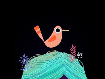 Bird self portrait 2d animal animation art artwork bird bird illustration characters colorfull design face frame by frame gif graphic illustration motion design motiongraphics plants presentation video