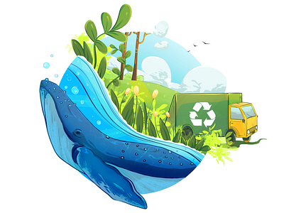 Clean the Nature! branding color concept design digital illustration digitalart illustration logo sketch ui