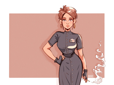 Lady character concept digital illustration digitalart illustration procreate sketch
