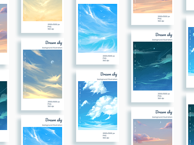 Drawn Sky Backgrounds for your mobile app