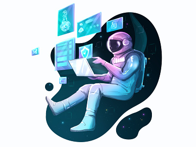 Digital Space Illustrations art character colors crypto cryptocurrency design digital illustration illustration procreate sketch space