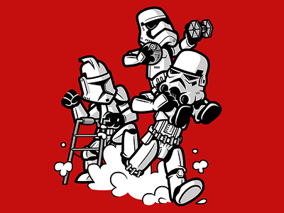 Chips off the old block illustration star wars stormtroopers vector