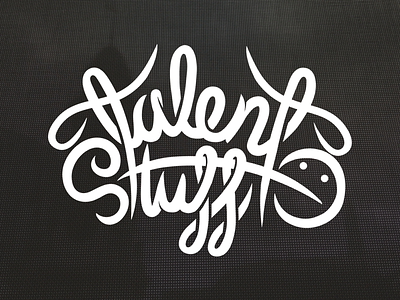 Talent Stuff cursive hand drawn logo script type typography vector wordmark