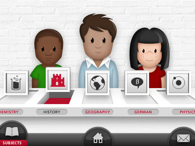 Online School avatars interface learning school