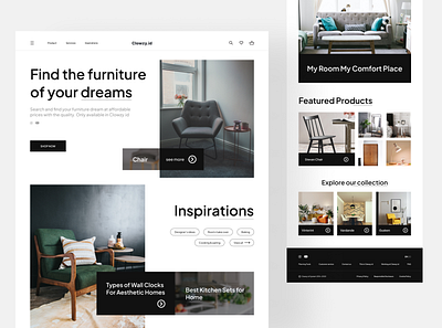 Furniture Web app branding design graphic design land landing page ui uiux web design