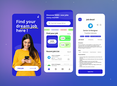 Job Finder Mobile App app design figma job finder mobile app uiux