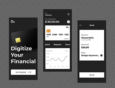 Finance Service App app dark mode design fincance graphic design mobile app ui