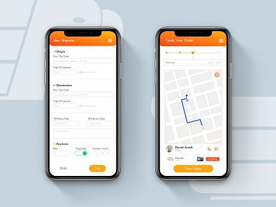 Logistic App Concept adobe xd animation app concept delivery design development dribbble flat follow icon logistics minimal sketch tracking ui ux