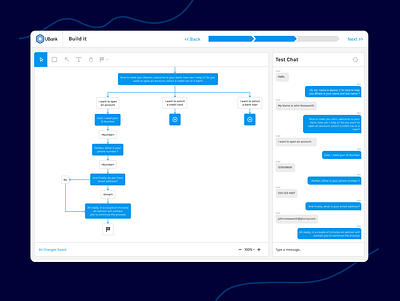 Chatbot Builder app chatbot concept dashboard design development flat ui ux web website