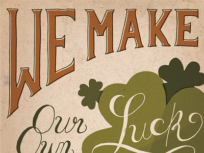 St. Paddy's Day, pt. 1 clover green hand illustration irish lettering luck lucky script st. paddys day st. patricks day texture