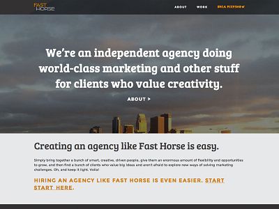 Fast Horse Website, Homepage fast horse web design website