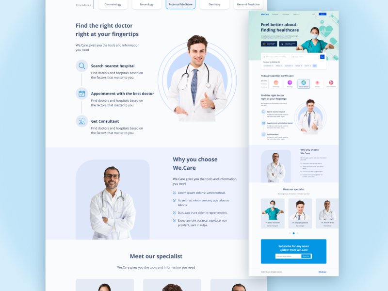 HealthCare Web Layout by Nandini Gandhi on Dribbble