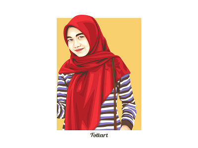 Vexel hijab avatar beautiful caricature design illustration photoshop profile design vectorart vexel vexel art