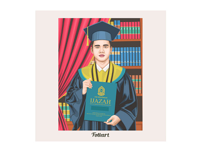Young Man Graduation art artwork avatar branding caricature illustration photoshop vectorart vexel