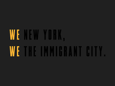 NYC / IMMIGRANT CITY branding city new york type typography